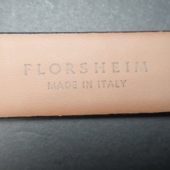Florsheim Made in Italy Black Croco Grain Italian Leather Men's Size 30 Belt - Picture 5 of 8
